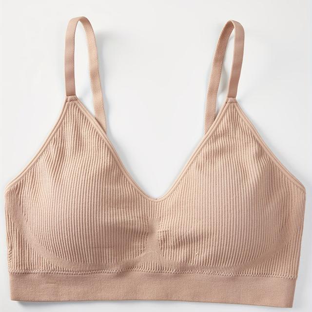 TEMU Solid Wireless Bras, Comfy & Breathable Stretchy Intimates Bra, Women's Lingerie & Underwear