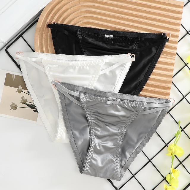 TEMU 3pcs Glossy Heart Tanga Women's Panties