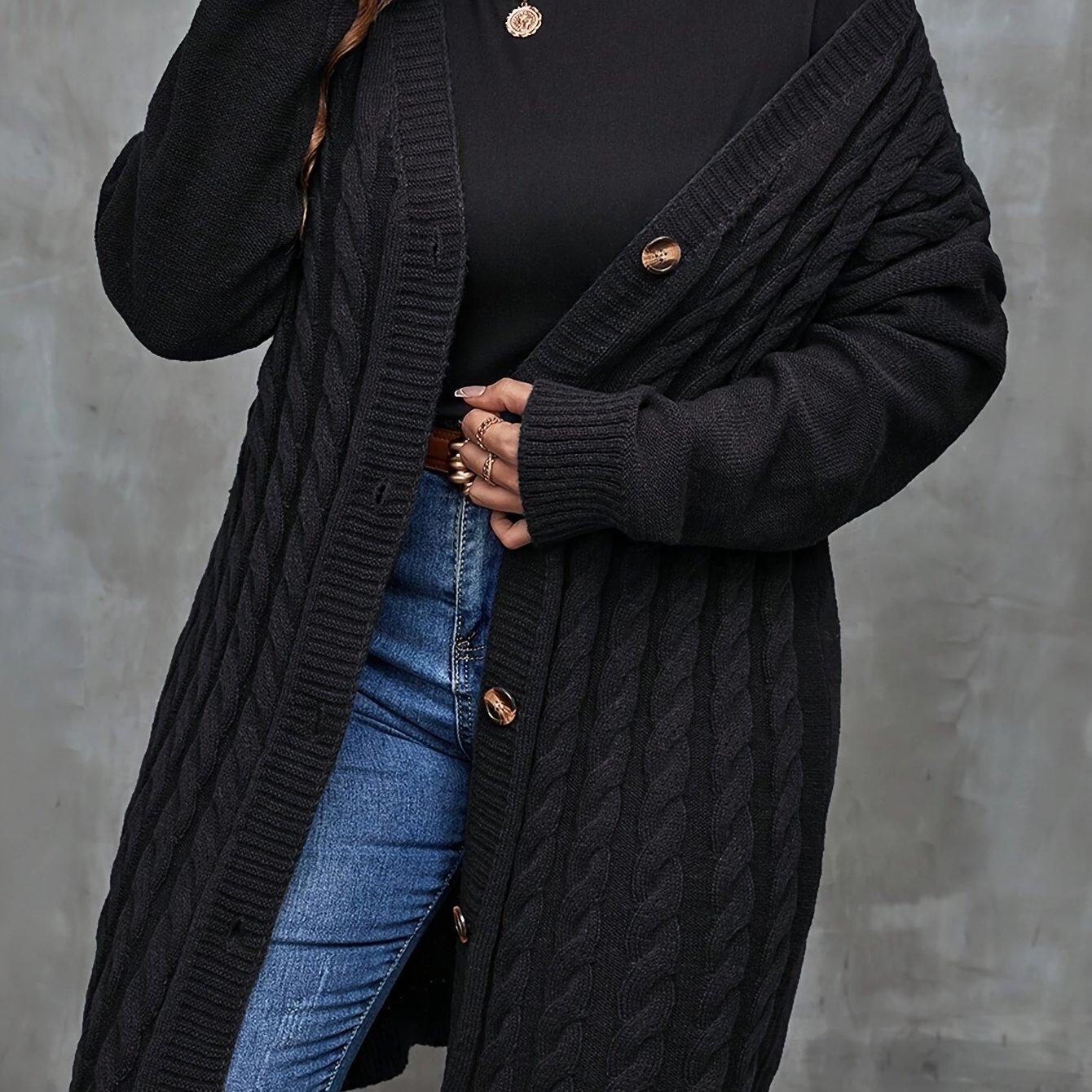TEMU Plus Size - Plus-size Cardigan Sweater