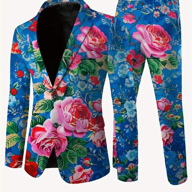 TEMU Large Size Suit Set European And Print High-end Non-iron West