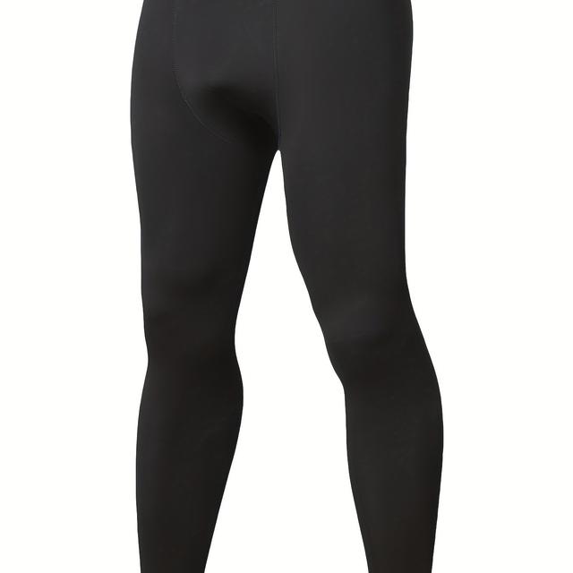TEMU Men's High-stretch Athletic Leggings - Breathable, Moisture-wicking & Durable For Running, Training & Outdoor Activities