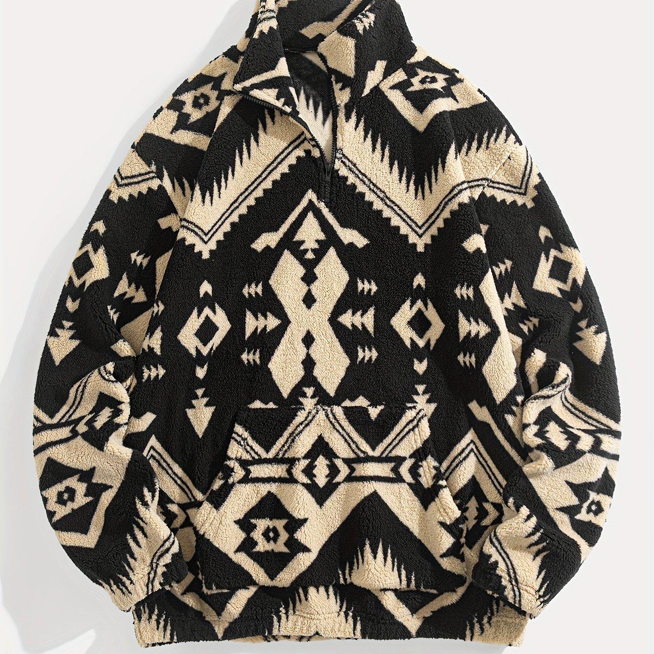 TEMU 1 camisola de desporto quente com e fecho de correr, estilo com impressão , de lã Fleece