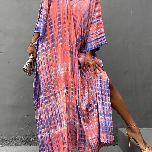 TEMU Robe de Plage à Motif Tie-Dye avec Jupe pour Vacances