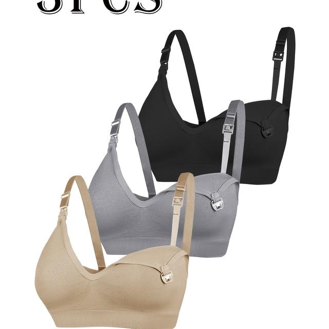 TEMU Adjustable Maternity And Nursing Bras For Women, Set Of 3