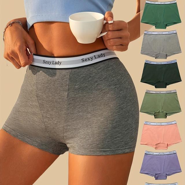 TEMU Random 5 Pack Mid-waist Women's Shorts, For Daily Wear, Multiple Colors, Comfortable And Breathable, Tummy Control And Hip Lift, - Women's Underwear And Seamless Panties