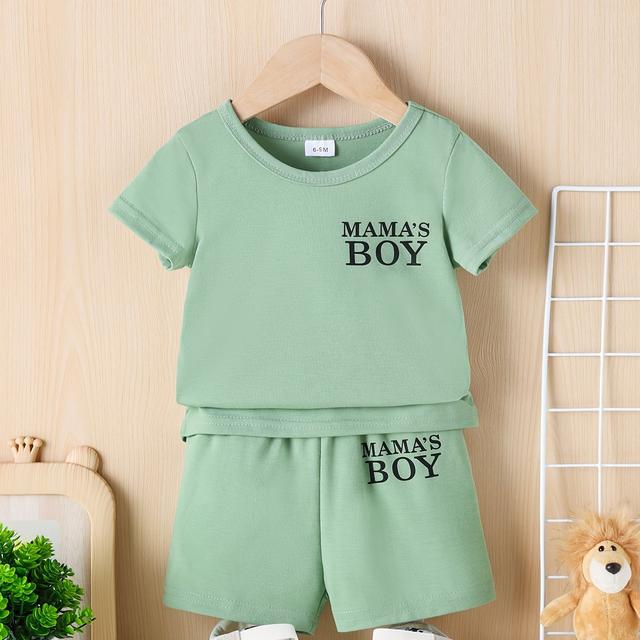 TEMU 2pcs Baby Boy's Casual "" Print T-shirt & Shorts Set, 's Clothes For Summer, Perfect For Outdoor