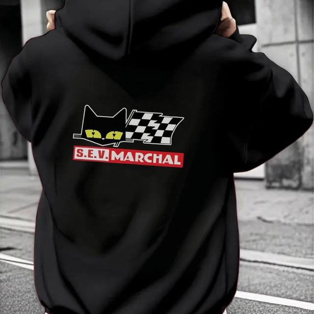 TEMU 【商品名】ス限定版 長袖フード付きスウェットシャツ。素材は100%ピュア素材。な猫のデザイン（チェッカーパターン）が特徴で、ブラックのみをご用意。S.E.V.MARCHALプリントは日本製で、洗濯機洗い可能です。