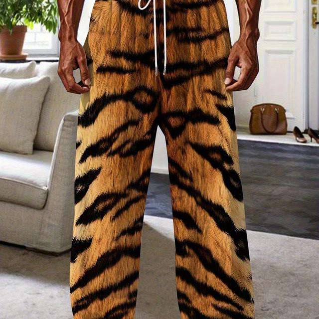 TEMU กางเกงขายาวผู้ชาย 3D นุ่มสบาย - ผลิตจากผ้าระบายอากาศ แห้งเร็ว ซักเครื่องได้ ทรงหลวม เข้ารูป เหมาะสำหรับใส่ในบ้าน หรือใส่เที่ยวลำลอง ใส่สบายๆ สบายๆ พร้อมลายพิมพ์น่ารัก