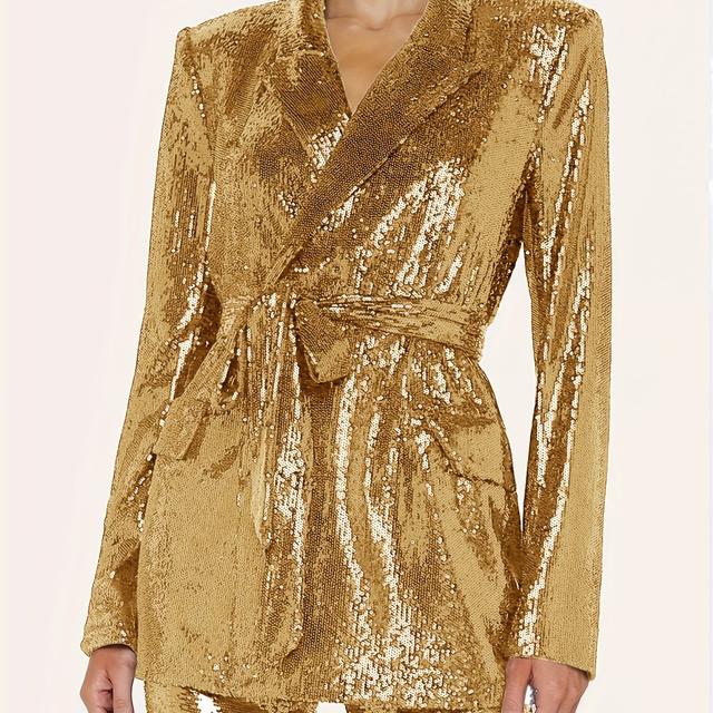 TEMU Neues trendiges Damen Anzug-Set für mit filigranem Design und funkelnden Pailletten für einen modischen und einzigartigen Freizeit-Look