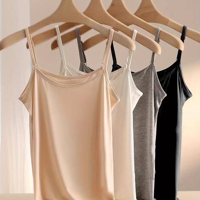 TEMU Paquete de 4 camisetas sin casuales, cómodas y transpirables