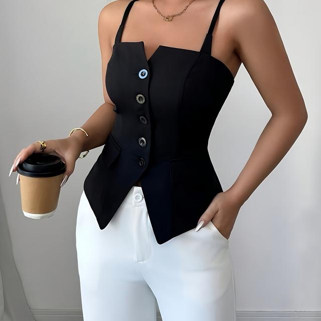 TEMU Frühling und Sommer Neue Damen Elastische Verstellbare Trägerhemdweste