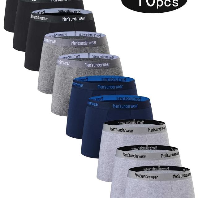 TEMU Paquete de 10 bóxers para jóvenes, bóxers casuales hechos de 95% para, bóxers deportivos elásticos, transpirables y cómodos, para adolescentes