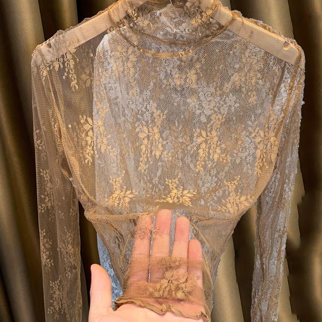 TEMU Top de Leve de para Mulher, Novo Estilo 2025 com Malha com Folhos, Perfeito para Usar em Camadas na e Outono