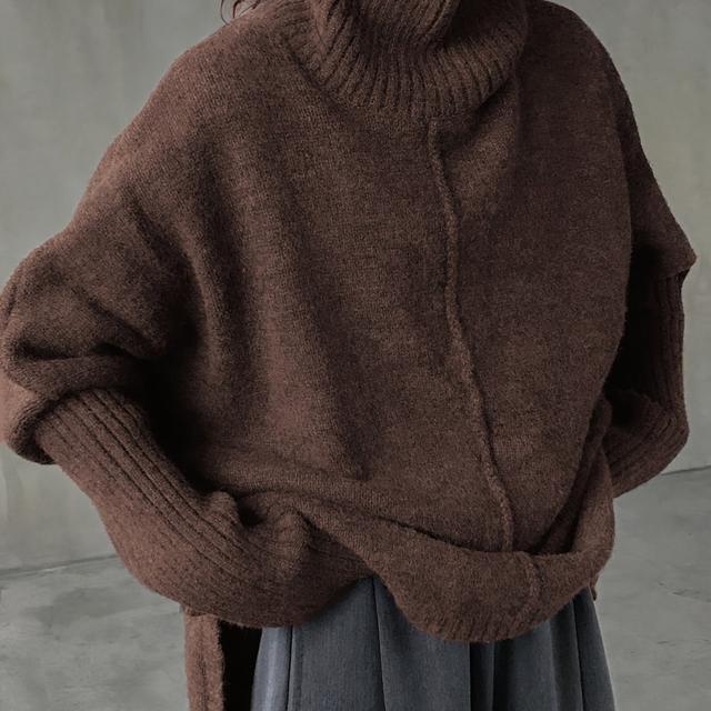 TEMU Early Spring Bestseller! Women's Lazy Style Casual High-neck Sweater | Versatile Side-slit Pullover | Loose-fit Spring Women's Top