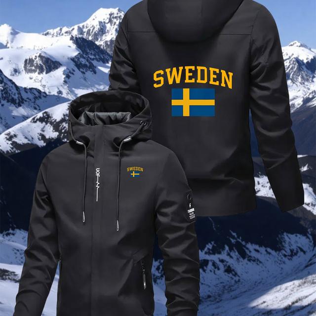 TEMU Sweden Men' Hoodie - Trendy Outdoor Jacket,, Made Of 100%, Warm And Lightweight, Ideal For Winter Activities