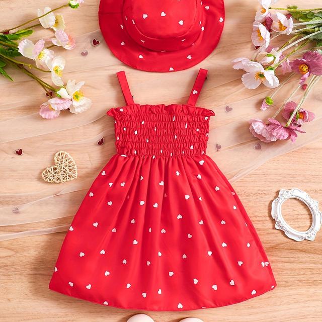 TEMU Conjunto de Verão para Meninas de 0 a 3 Anos: Vestido Sem com Estampa de e nas Costas + Chapéu de Princesa, Duas Cores Disponíveis