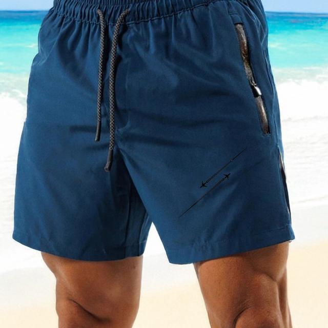 TEMU Men's Summer Fashion Print 2-in-1 Shorts, Breathable With Drawstring, Suitable For Training, Fitness, Boxing, Running, Casual Outdoor Activities, Quick-drying, And Featuring Zippered Pockets