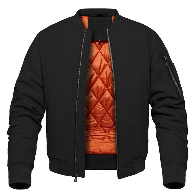 TEMU Men's Casual Stand Collar Zip Up Jacket For Outdoor