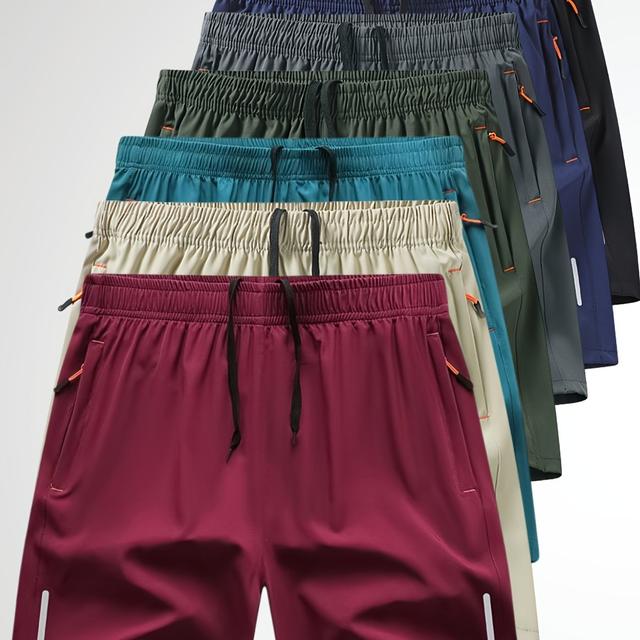 TEMU Conjunto de 7 shorts deportivos de moda para hombre, estilo casual con cordón, versátiles, multicolores, ideales para verano, gimnasio y running