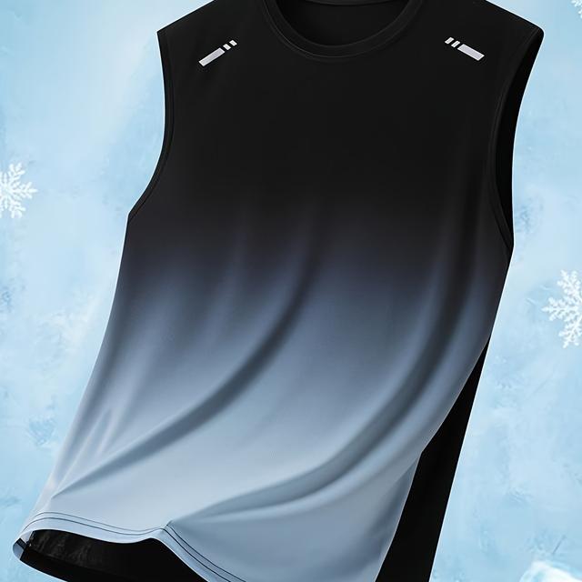 TEMU 슬림핏 베스트 그라데이션 스포츠 캐주얼 민소매 탑 러닝 남성 티셔츠