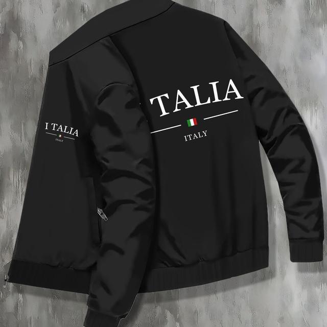 TEMU جاكيت رجالي خفيف الوزن بأسلوب الكلية - ياقة واقفة وإغلاق بسحاب أمامي، تصميم إيطالي للزي الرسمي، الملابس الخارجية العادية والطبقات، قابل للغسيل في الغسالة، مناسب لطلاب الكلية