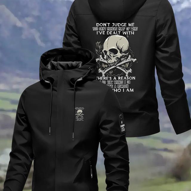 TEMU Chaqueta Nueva para Parejas con Estampado de Calavera, Chaqueta Impermeable para Senderismo al Aire Libre, Ropa Exterior Unisex