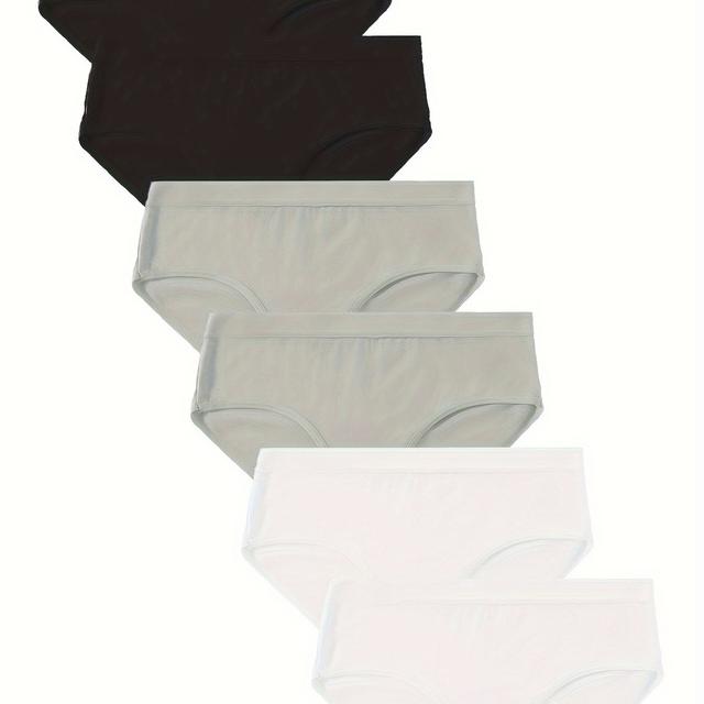 TEMU Solid Color Simple Everyday Cotton Girls' Underwear, For Teenager