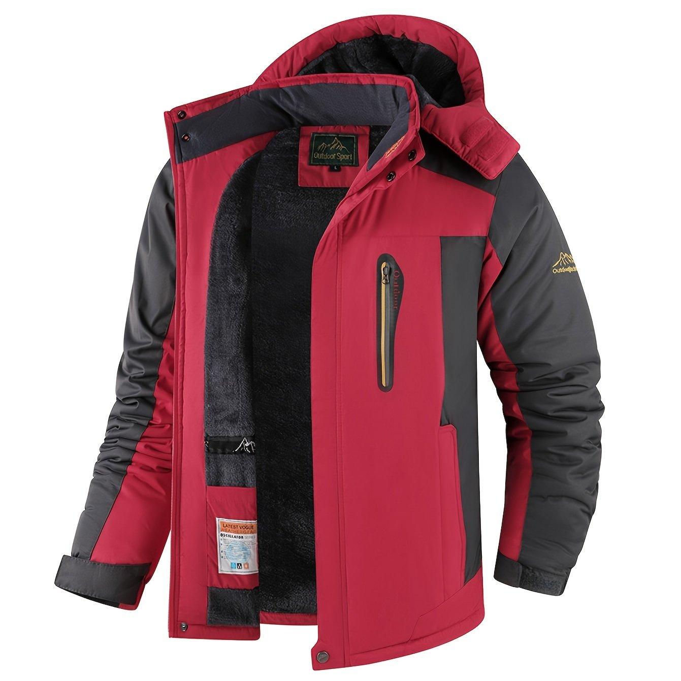 TEMU Chaqueta de Esquí para Hombre, Ropa de Esquí Abrigada, Chaqueta con Capucha para Montaña, Ideal para Salidas Diarias y Exploración de Deportes al Aire Libre