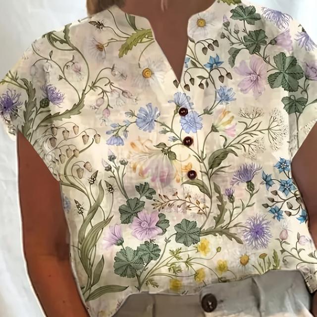 TEMU Camiseta Casual de Manga Corta Estampada Talla Grande