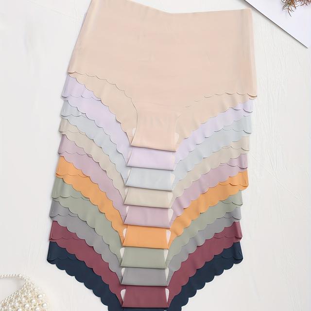 TEMU Eine Packung mit 10 nahtlosen, hochtaillierten Damen--Eck-Stretch--Halbdeckung-Dreieckslätzchen