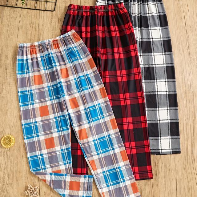 TEMU Three-piece Set Of Pajamas For Boys, Including Long Sleep Pants.