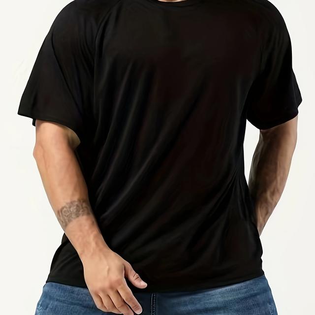 TEMU Plus Size Men's Moisture Wicking Breathable Outdoor Sports T-shirt