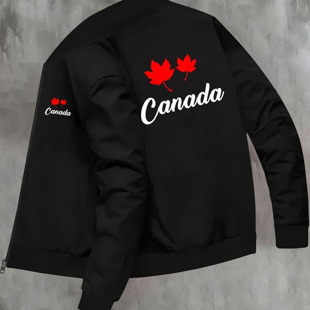 TEMU Men's Fashionable Print Chain Sweater Jacket, Slim Fit, Casual Sports Outdoor Coat With Pockets, Polyester Fabric, Stretchy, Zippered, Fall/winter Season