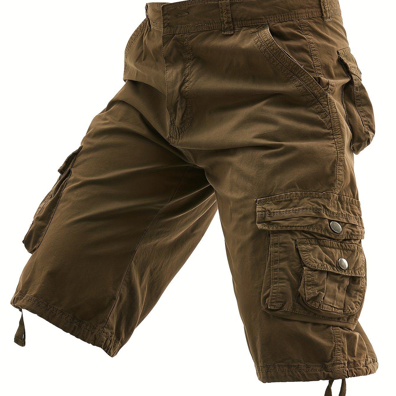 TEMU Washed Outdoor Multi-pocket Cargo Shorts