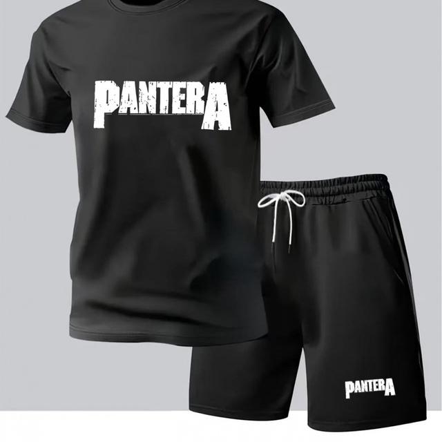 TEMU Camiseta casual para hombre, cuello redondo manga corta, diseño sencillo con estampado de letras, transpirable y absorbente, moda y cómoda