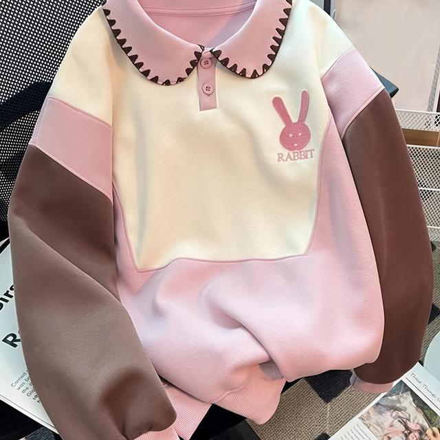 TEMU Girls' Clothing - /autumn Hoodie For Girls, Loose-fit Long-sleeve Top For - Pink