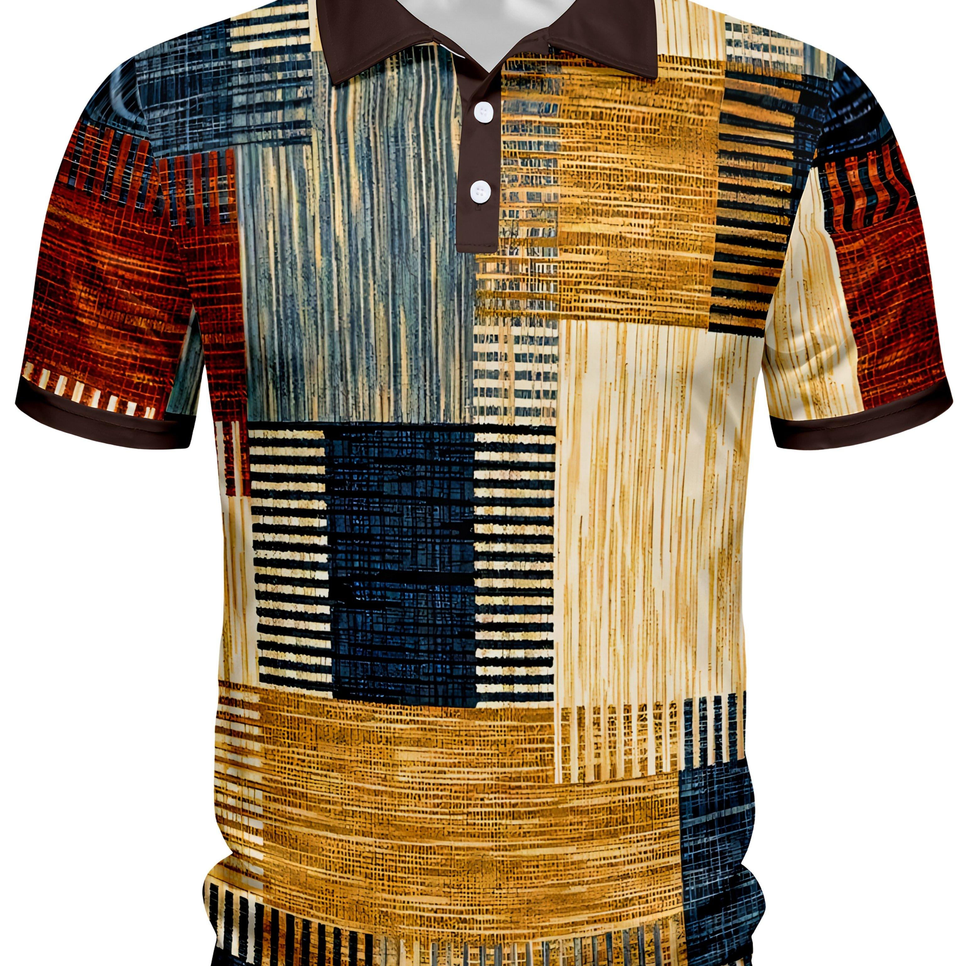 TEMU Men's Summer Casual Short Sleeve Shirt 3d Digital Printing Shirt Fashion Clothing