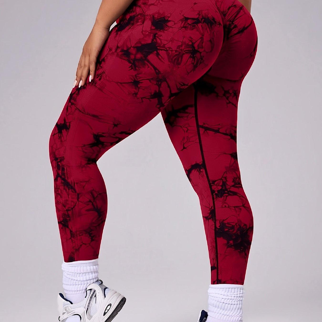 TEMU Plus Size - Plus Size - Plus Size Stretch -lifting High-elastic Women's High-waisted Peach Tight Sexy Tie-dye Seamless Casual Women's Clothing Long Pants