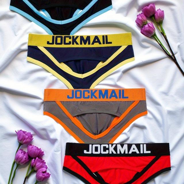 TEMU Jockmail 4pcs Men's Low-rise Briefs - Comfortable, Stylish Underwear For Home, Sports, And Fitness