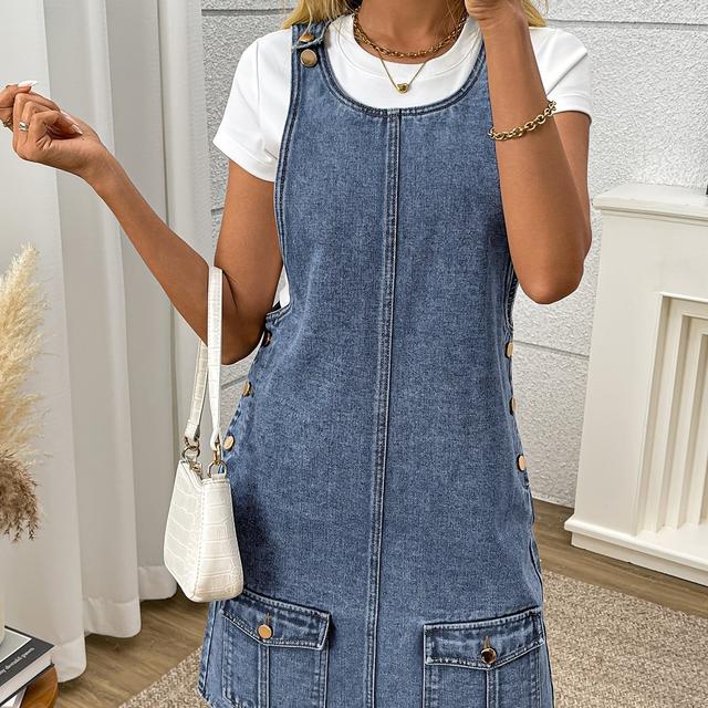 TEMU Overall Dress For Women, Mid-length Summer Dress