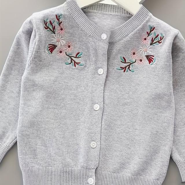 TEMU Girls' Knitted Cardigan, Children's Thin Sweater, Baby's Medium And Large Children's Spring And Autumn Coat, Girls' Autumn Sweater Knitted Shirt
