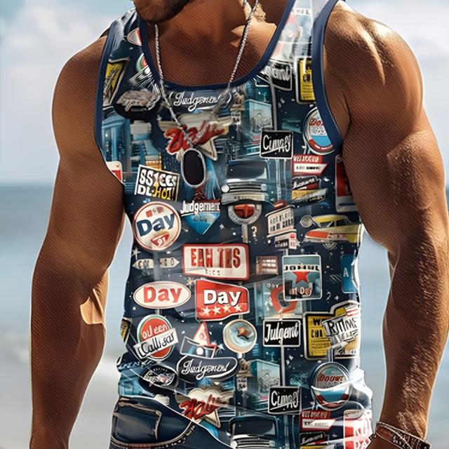 TEMU Camiseta Masculina Sem com Estampa 3D, Redonda, Vintage, Estilo Streetwear, Verão e , , Azul, Caqui, Roupa para Férias e