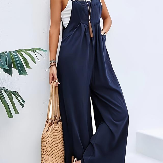 TEMU Mono nuevo para mujer con petos decorativos con pliegues frontales, ajuste que marca la cintura y tirantes ajustables con botones