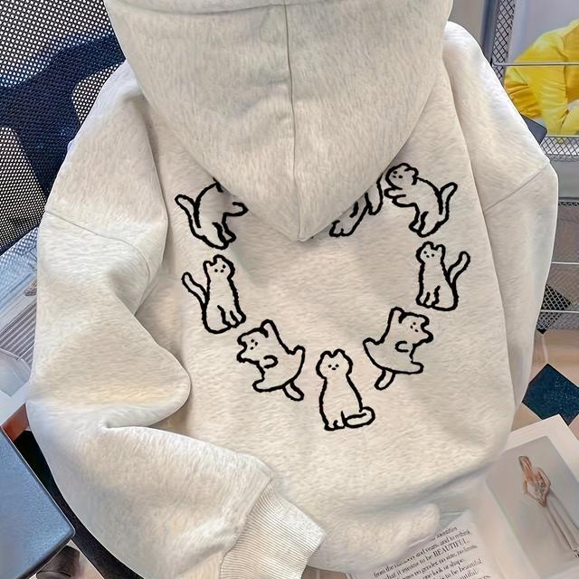 TEMU New Autumn And Winter 2024 Collection Of Thickened Fleece Hoodies For Petite Women, Designed For A Casual And Versatile Look That A Vibe