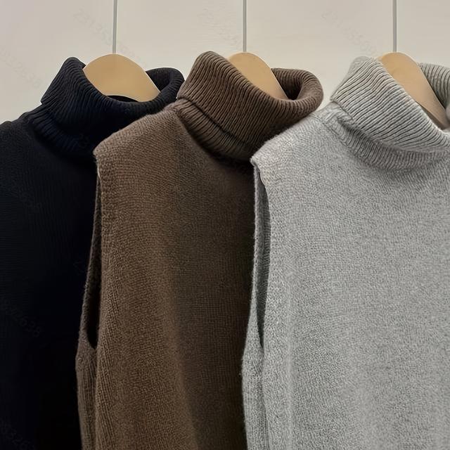 TEMU Gilet d'Hiver Femme à Col Haut - Design Asymétrique Chic, et Extensible, Couleur Unie (Noir/Marron/) pour Bureau & Tenue Décontractée, Vêtement de Confortable