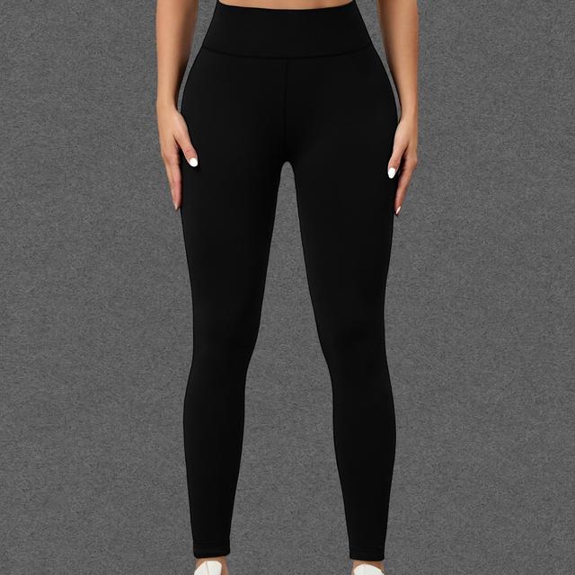 TEMU Women's High-elastic Full-length Leggings - Tummy Lifting Pants, Solid Color Running Pants Suitable For - Wear, Machine Washable Non- & Casual Tights