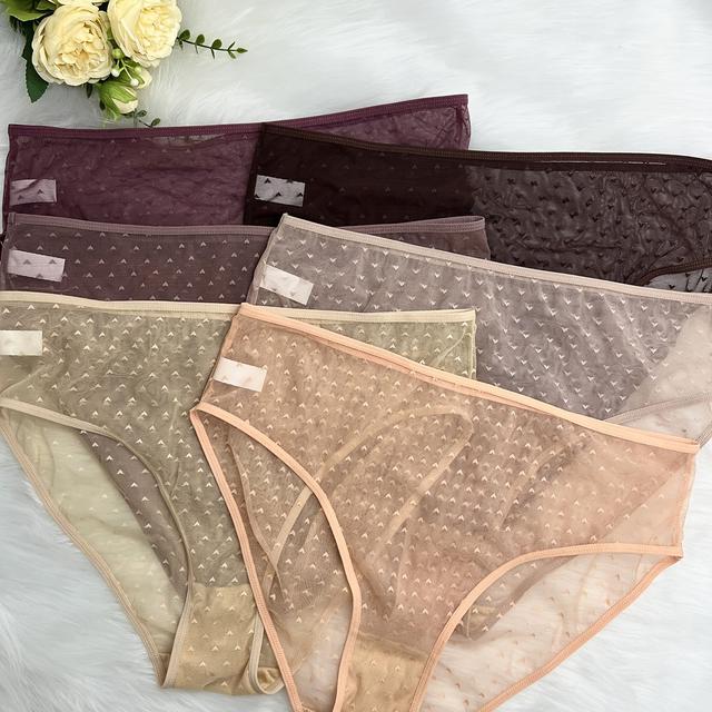 TEMU Bragas Triangulares de Talla Grande para Mujer, Bikini Cómodas y Elásticas con Encaje a , Paquete de 6