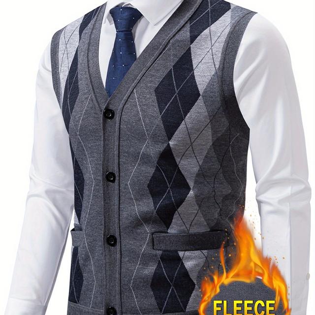 TEMU 남성용 신상 카디건 스웨터 베스트, 가을 겨울용 따뜻한 슬림핏 니트 베스트 재킷, 인기 남성 패션 트렌디한 편안한 캐주얼 다용도 슬리밍 하이웨이스트 브랜드 아우터웨어 탑|가디건