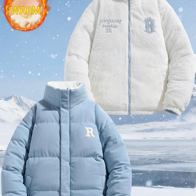 TEMU เสื้อแจ็คเก็ตผ้าฟลีซผู้ชาย [Shule Water OBM] มีปกคอแบบตั้งตรง พร้อมดีไซน์สายรัดและลายปักตกแต่ง ให้ความอบอุ่นและความสบาย ไม่ทำให้ขัดข้อง