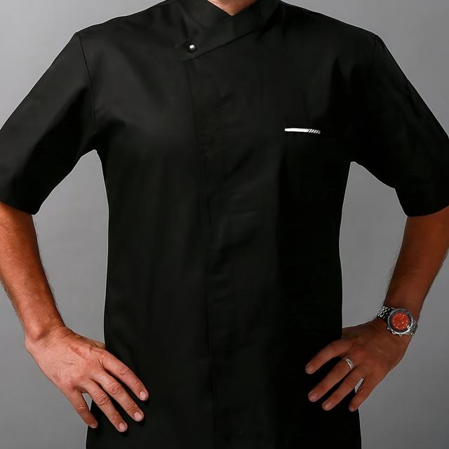 TEMU Neuer Unisex-Kochmantel mit Kurzarm und Mesh-Rücken für Hotels und Restaurants